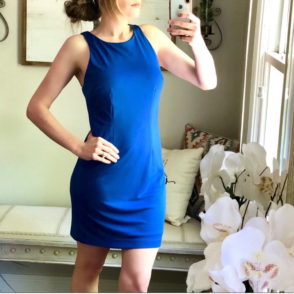 W118 by Walter baker blue mini sheath dress